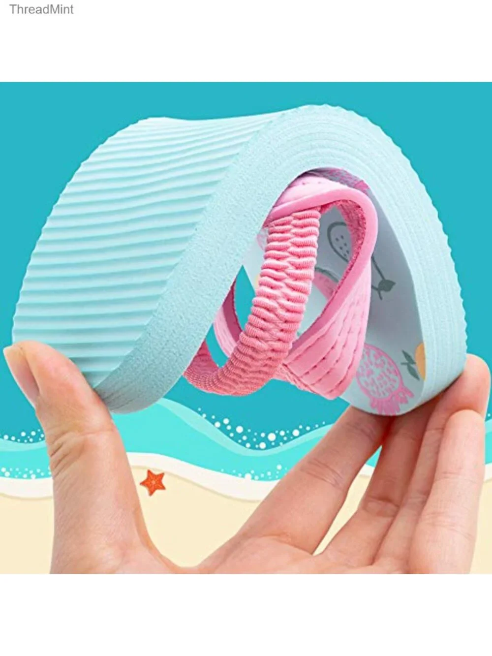 Toddler Girls Boys Flip Flops Sandals with Back Strap Non Slip EVA Beach Pool